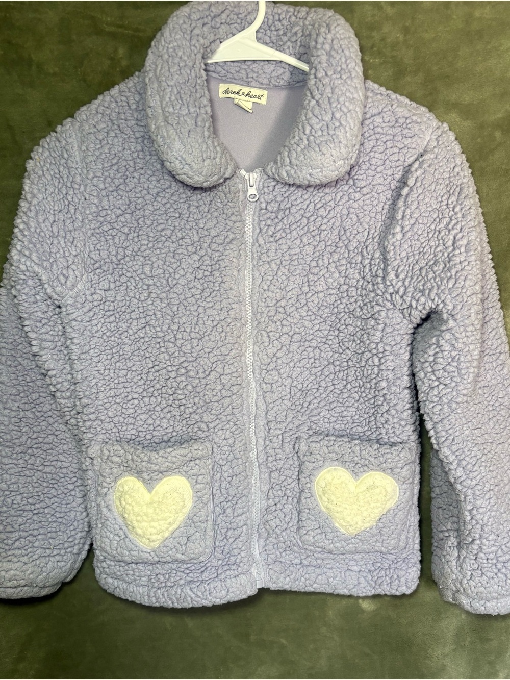 Derek Heart girls lavender sherpa fleece jacket size 10